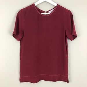 Grana Crew Neck Tee Chinese Silk Blouse